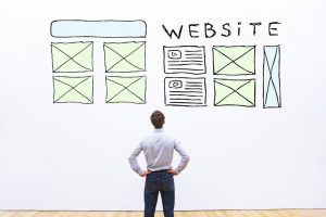 Website layout sketch of homepage